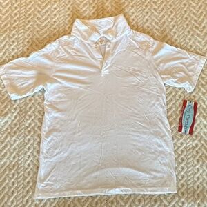 City Threads® boys 100% cotton jersey, white short-sleeve polo shirt, 16 NWT